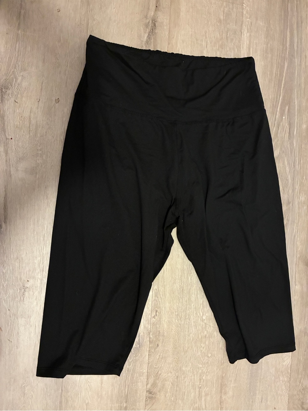 High-Waist Black Performance Bike Shorts